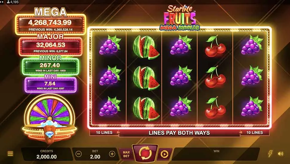 Ingyenes játék Starlite Fruits Mega Moolah