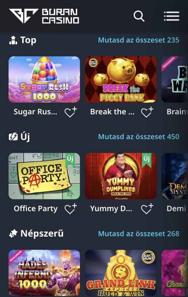 Buran casino app