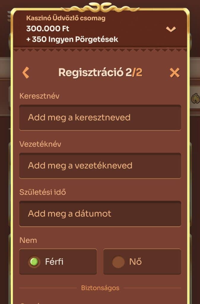 További adataid. 