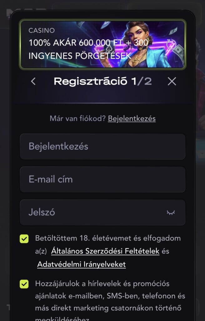 Töltsd ki az első űrlapot: 