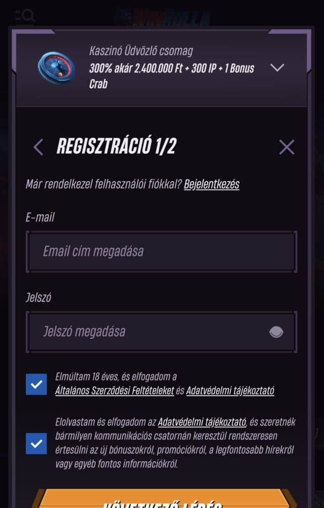 E-mail-jelszó páros