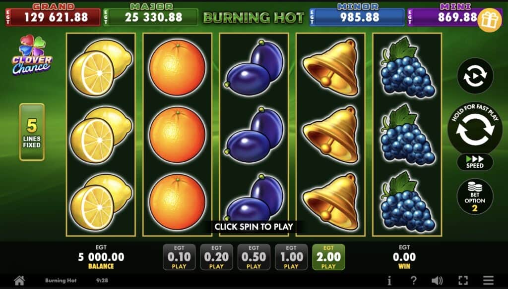 Ingyenes játék Burning Hot 5 Lines