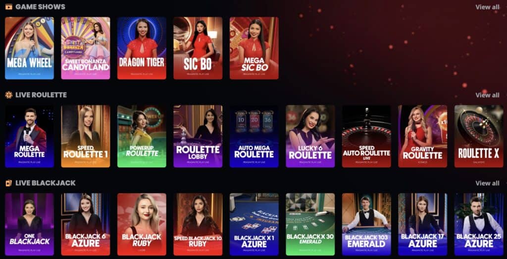 Instant Casino Élő kaszinó