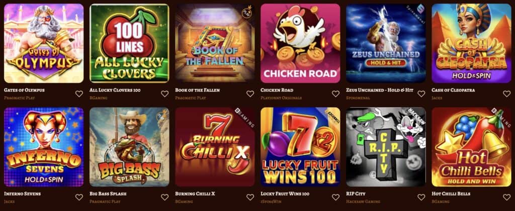 Playjonny Casino játékok