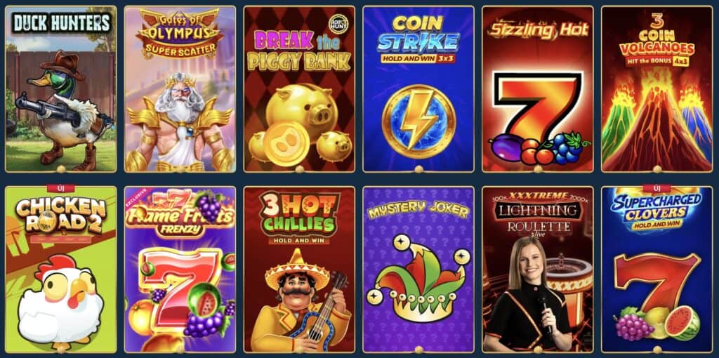 Aquawin Casino játékok