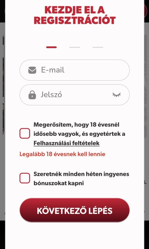 Adatok bejelentkezéshez. 
