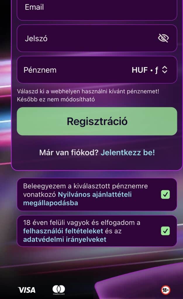 Felhasználási feltételek elfogadása