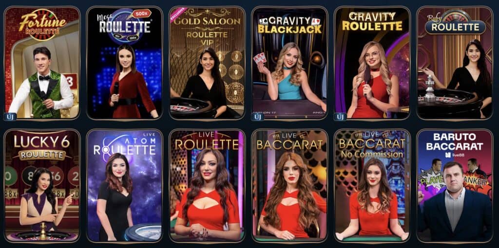 WonderLuck Casino live-játékok