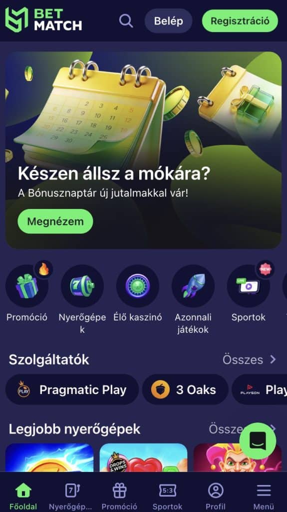 Betmatch Kaszinó felkeresése