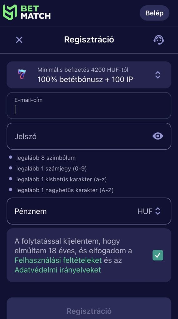 Betmatch promóciós kód beváltása
