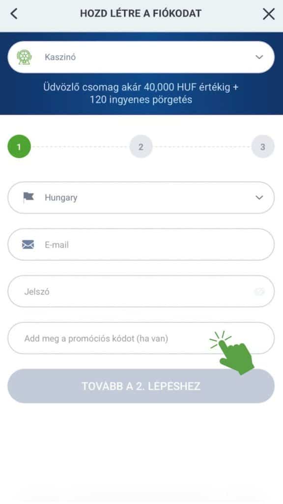 20Bet promóciós kód beírása