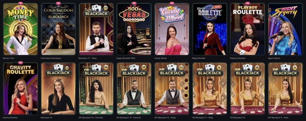 A KinBet Casino élő osztós részlege
