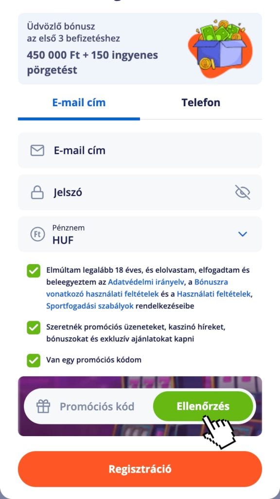 Add meg a V. Vegas promo code-ot