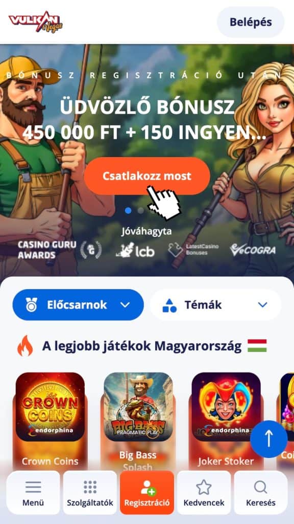 Lépj a Vulkan Vegas oldalára