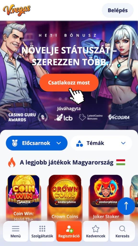 Lépj a V. Vegas Casino oldalára