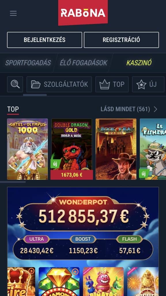 Regisztráció a Rabona Kaszinóban