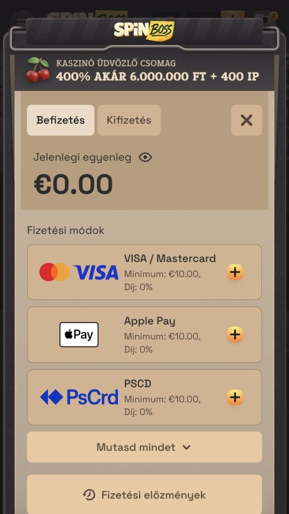 Fizess be a számládra