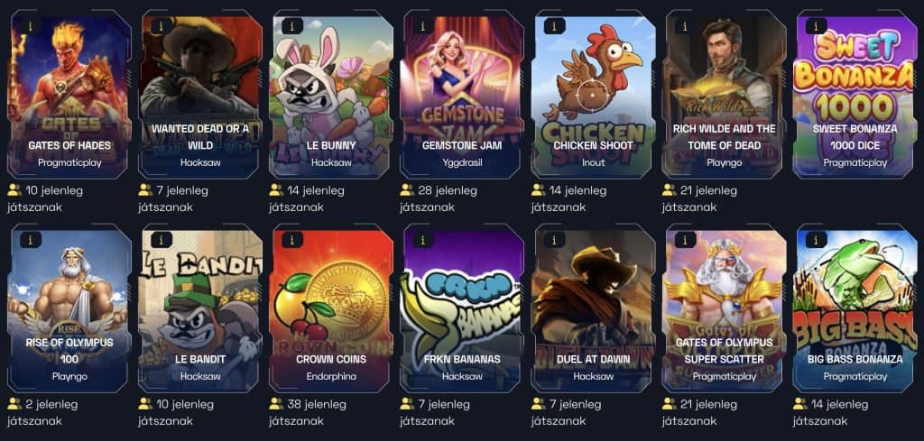 Bitguruz Casino játékok