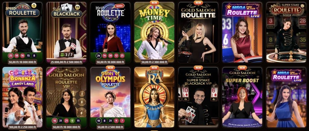 A Westace Casino élő játékait