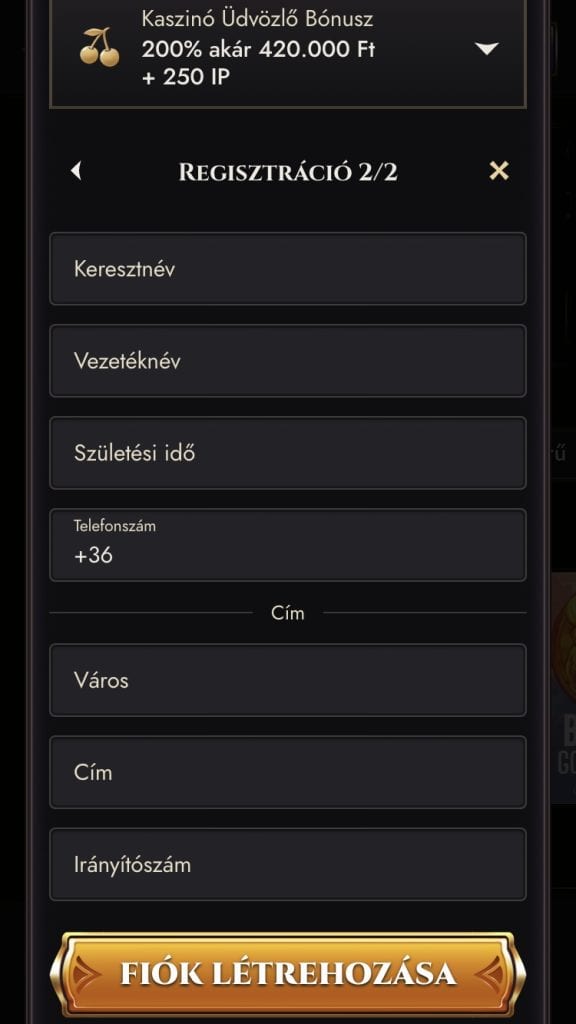 Add meg a személyes adatokat: 
