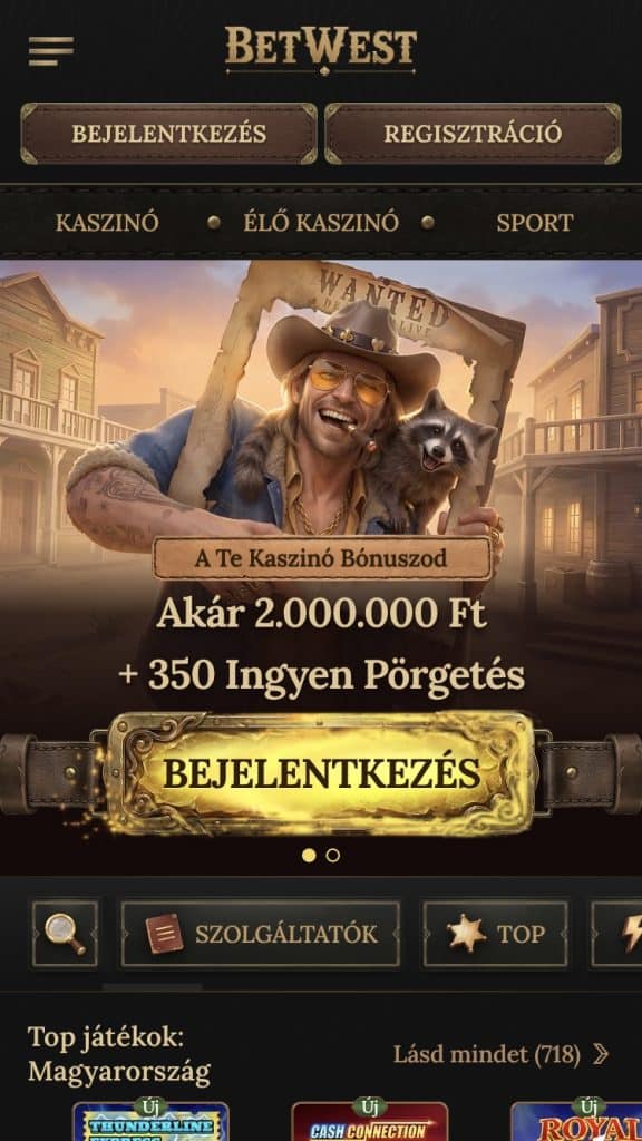 Nyisd meg a Betwest Casino-t