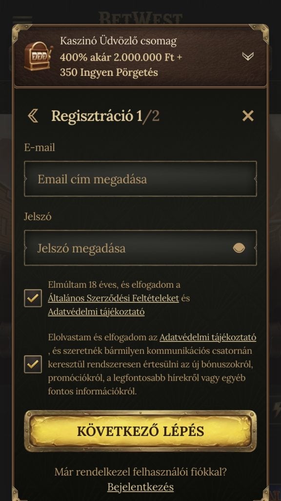 Add meg az e-mail-címedet és jelszavad